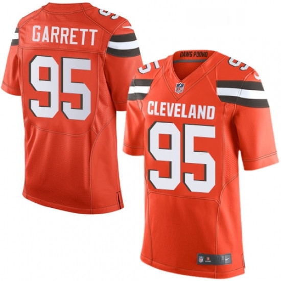 Mens Nike Cleveland Browns 95 Myles Garrett Elite Orange Alternate NFL Jersey Mens Nike Cleveland Browns 95 Myles Garrett Elite Orange Alternate NFL Jersey