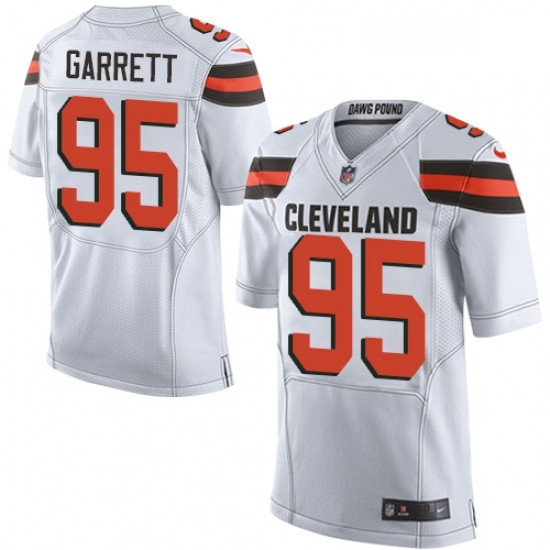 Mens Nike Cleveland Browns 95 Myles Garrett Elite White NFL Jersey Mens Nike Cleveland Browns 95 Myles Garrett Elite White NFL Jersey
