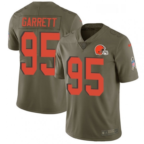 Mens Nike Cleveland Browns 95 Myles Garrett Limited Olive 2017 Salute to Service NFL Jersey Mens Nike Cleveland Browns 95 Myles Garrett Limited Olive 2017 Salute to Service NFL Jersey