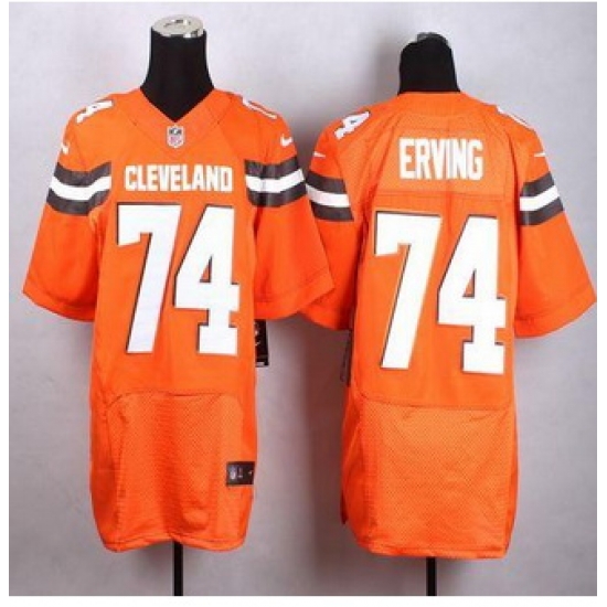 New Cleveland Browns #74 Cameron Erving Orange Alternate Men Stitched NFL New Elite Jersey New Cleveland Browns #74 Cameron Erving Orange Alternate Men Stitched NFL New Elite Jersey