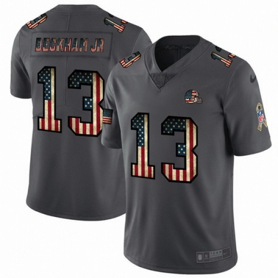 Nike Browns 13 Odell Beckham Jr 2019 Salute To Service USA Flag Fashion Limited Jersey Nike Browns 13 Odell Beckham Jr 2019 Salute To Service USA Flag Fashion Limited Jersey