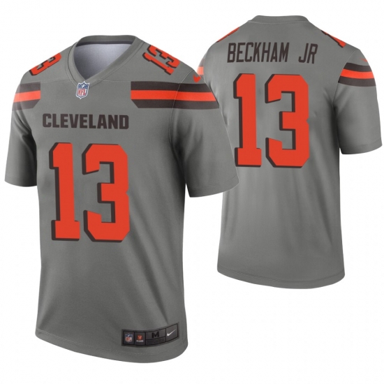 Nike Browns 13 Odell Beckham Jr Gray Inverted Legend Jersey Nike Browns 13 Odell Beckham Jr Gray Inverted Legend Jersey
