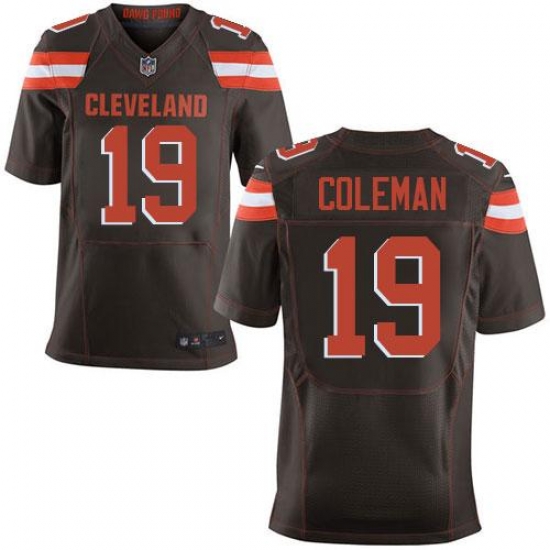 Nike Browns #19 Corey Coleman Brown Team Color Mens Stitched NFL Elite Jersey Nike Browns #19 Corey Coleman Brown Team Color Mens Stitched NFL Elite Jersey