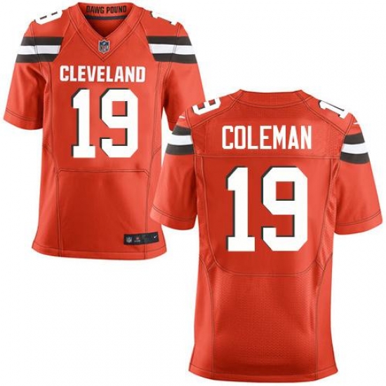 Nike Browns #19 Corey Coleman Orange Alternate Mens Stitched NFL Elite Jersey Nike Browns #19 Corey Coleman Orange Alternate Mens Stitched NFL Elite Jersey