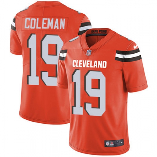 Nike Browns #19 Corey Coleman Orange Alternate Mens Stitched NFL Vapor Untouchable Limited Jersey Nike Browns #19 Corey Coleman Orange Alternate Mens Stitched NFL Vapor Untouchable Limited Jersey