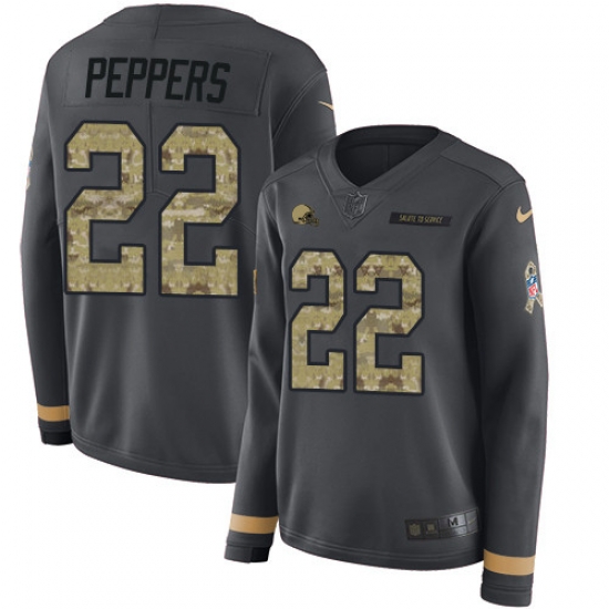 Nike Browns #22 Jabrill Peppers Anthracite Salute to Service Nike Browns #22 Jabrill Peppers Anthracite Salute to Service