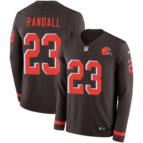 Nike Browns #23 Damarious Randall Brown Team Color Men Stitched NFL Limited Therma Long Sleeve Jersey Nike Browns #23 Damarious Randall Brown Team Color Men Stitched NFL Limited Therma Long Sleeve Jersey