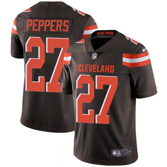 Nike Browns #27 Jabrill Peppers Brown Team Color Mens Stitched NFL Vapor Untouchable Limited Jersey Nike Browns #27 Jabrill Peppers Brown Team Color Mens Stitched NFL Vapor Untouchable Limited Jersey