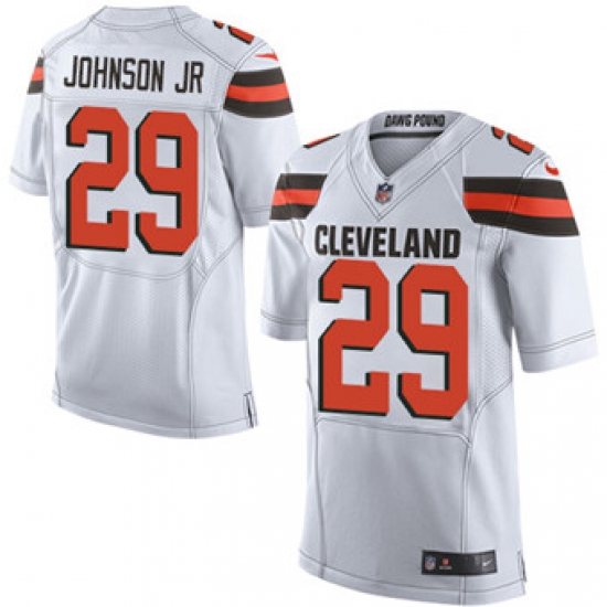 Nike Browns #29 Duke Johnson Jr White Mens Stitched NFL New Elite Jersey Nike Browns #29 Duke Johnson Jr White Mens Stitched NFL New Elite Jersey