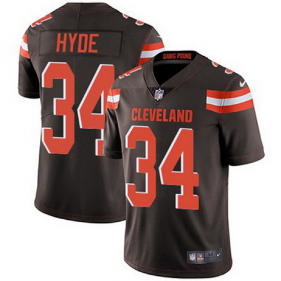 Nike Browns #34 Carlos Hyde Brown Team Color Mens Stitched NFL Vapor Untouchable Limited Jersey Nike Browns #34 Carlos Hyde Brown Team Color Mens Stitched NFL Vapor Untouchable Limited Jersey