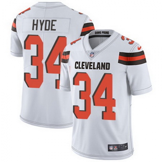 Nike Browns #34 Carlos Hyde White Mens Stitched NFL Vapor Untouchable Limited Jersey Nike Browns #34 Carlos Hyde White Mens Stitched NFL Vapor Untouchable Limited Jersey