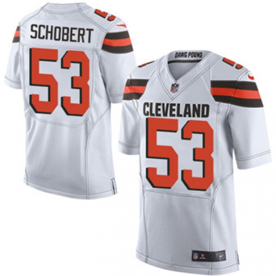 Nike Browns #53 Joe Schobert White Mens Stitched NFL New Elite Jersey Nike Browns #53 Joe Schobert White Mens Stitched NFL New Elite Jersey