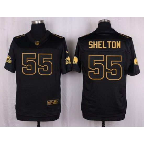 Nike Browns #55 Danny Shelton Black Men Stitched NFL Elite Pro Line Gold Collection Jersey Nike Browns #55 Danny Shelton Black Men Stitched NFL Elite Pro Line Gold Collection Jersey