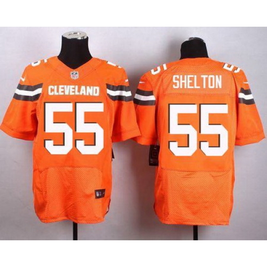 Nike Browns #55 Danny Shelton Orange Alternate Men Stitched NFL New Elite Jersey Nike Browns #55 Danny Shelton Orange Alternate Men Stitched NFL New Elite Jersey