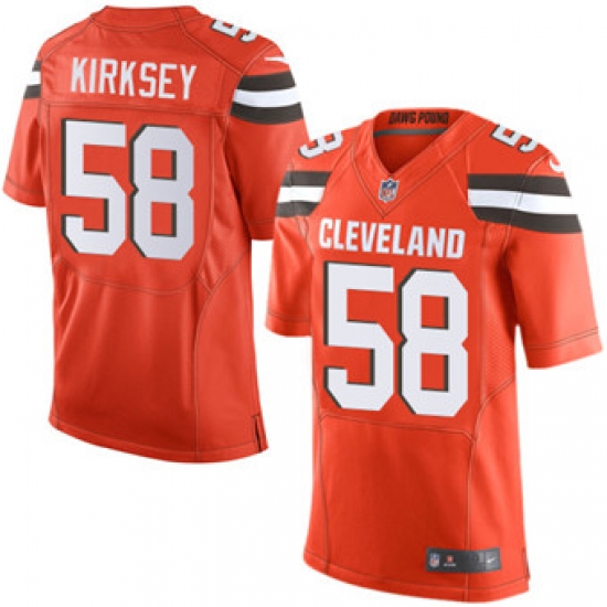 Nike Browns #58 Christian Kirksey Orange Alternate Mens Stitched NFL New Elite Jersey Nike Browns #58 Christian Kirksey Orange Alternate Mens Stitched NFL New Elite Jersey