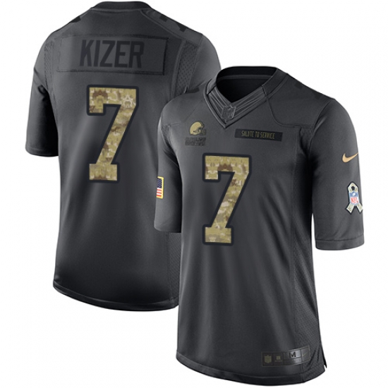 Nike Browns #7 DeShone Kizer Black Mens Stitched NFL Limited 2016 Salute to Service Jersey Nike Browns #7 DeShone Kizer Black Mens Stitched NFL Limited 2016 Salute to Service Jersey