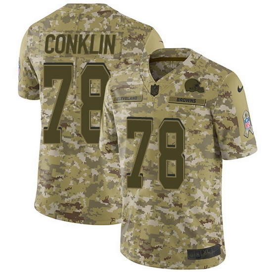 Nike Browns 78 Jack Conklin Camo Men Stitched NFL Limited 2018 Salute To Service Jersey Nike Browns 78 Jack Conklin Camo Men Stitched NFL Limited 2018 Salute To Service Jersey