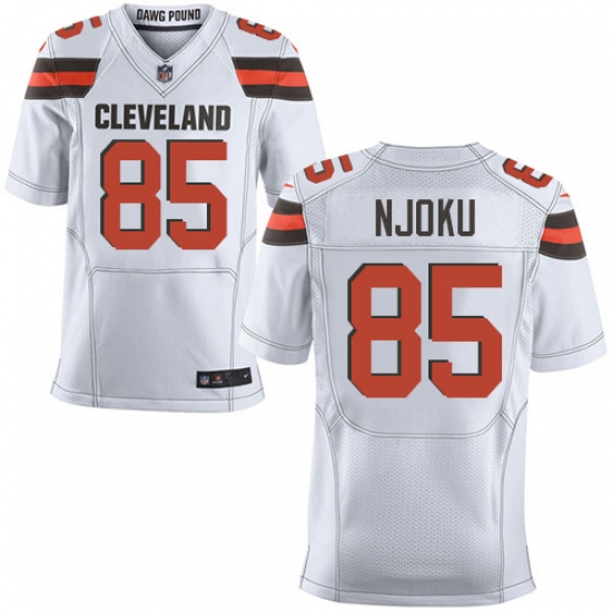 Nike Browns #85 David Njoku White Mens Stitched NFL New Elite Jersey Nike Browns #85 David Njoku White Mens Stitched NFL New Elite Jersey