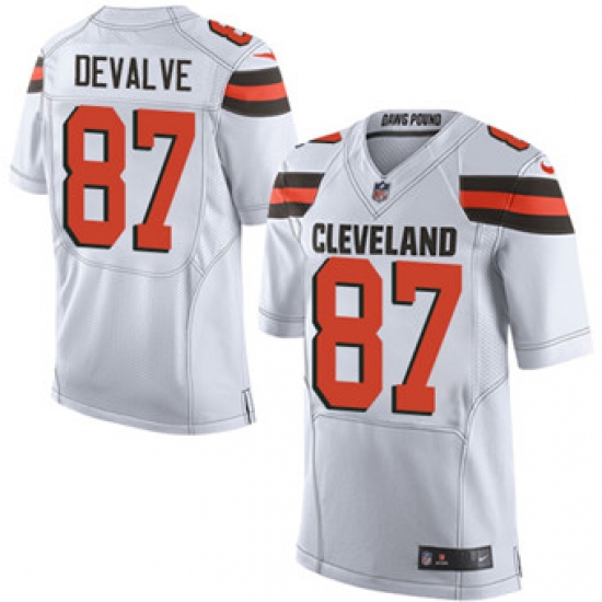 Nike Browns #87 Seth DeValve White Mens Stitched NFL New Elite Jersey Nike Browns #87 Seth DeValve White Mens Stitched NFL New Elite Jersey