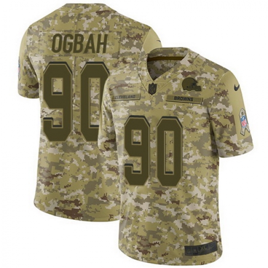 Nike Browns #90 Emmanuel Ogbah Camo Mens Stitched NFL Limited 2018 Salute To Service Jersey Nike Browns #90 Emmanuel Ogbah Camo Mens Stitched NFL Limited 2018 Salute To Service Jersey