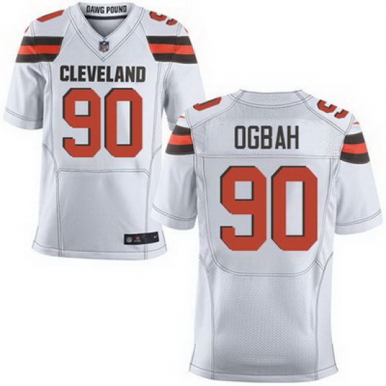 Nike Browns #90 Emmanuel Ogbah White Mens Stitched NFL New Elite Jersey Nike Browns #90 Emmanuel Ogbah White Mens Stitched NFL New Elite Jersey