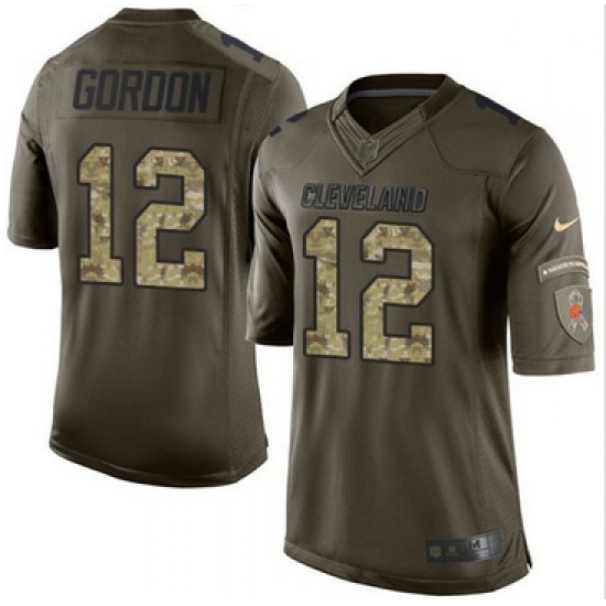 Nike Cleveland Browns #12 Josh Gordon Green Men 27s Stitched NFL Limited Salute to Service Jersey Nike Cleveland Browns #12 Josh Gordon Green Men 27s Stitched NFL Limited Salute to Service Jersey
