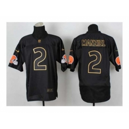Nike Cleveland Browns 2 Johnny Manziel Black Elite 2014 PRO Gold Lettering Fashion NFL Jersey Nike Cleveland Browns 2 Johnny Manziel Black Elite 2014 PRO Gold Lettering Fashion NFL Jersey