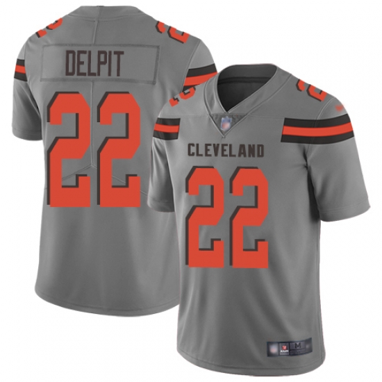 Nike Cleveland Browns 22 Grant Delpit Gray Men Stitched NFL Limited Inverted Legend Jersey Nike Cleveland Browns 22 Grant Delpit Gray Men Stitched NFL Limited Inverted Legend Jersey