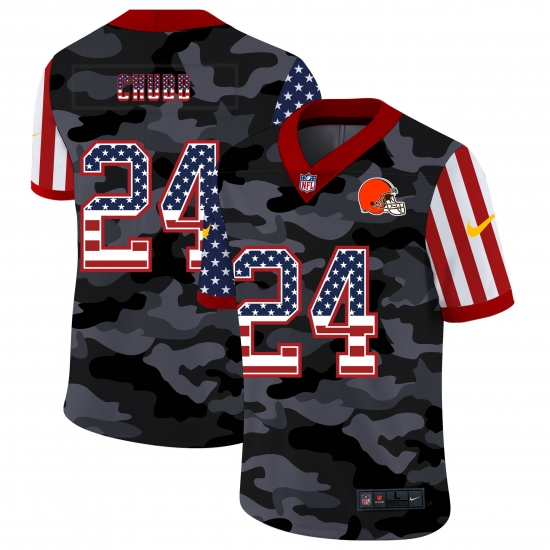 Nike Cleveland Browns 24 Nick Chubb Camo 2020 USA Flag Salute To Service Limited Jersey Nike Cleveland Browns 24 Nick Chubb Camo 2020 USA Flag Salute To Service Limited Jersey