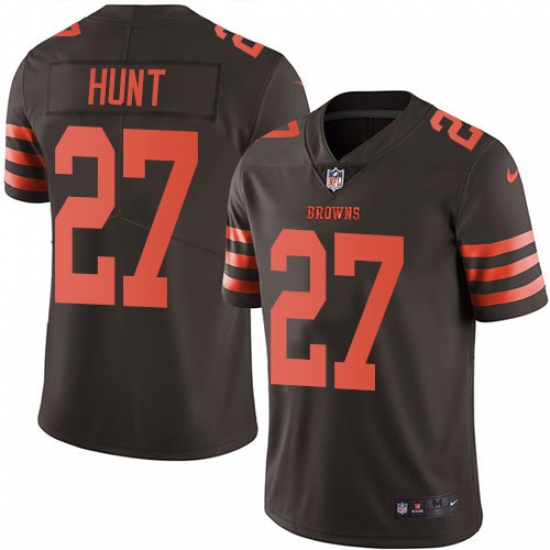 Nike Cleveland Browns 27 Kareem Hunt Brown Men Stitched NFL Limited Rush Jersey Nike Cleveland Browns 27 Kareem Hunt Brown Men Stitched NFL Limited Rush Jersey