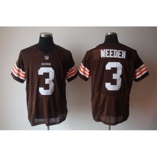 Nike Cleveland Browns 3 Brandon Weeden Brown Elite NFL Jersey Nike Cleveland Browns 3 Brandon Weeden Brown Elite NFL Jersey