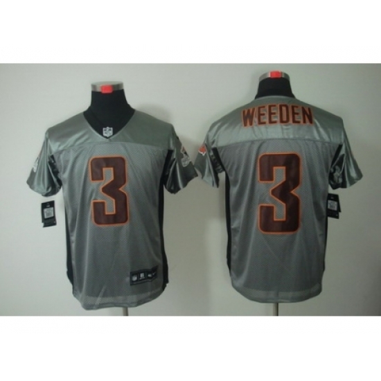 Nike Cleveland Browns 3 Brandon Weeden Grey Elite Shadow NFL Jersey Nike Cleveland Browns 3 Brandon Weeden Grey Elite Shadow NFL Jersey