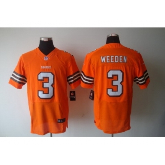 Nike Cleveland Browns 3 Brandon Weeden Orange Elite NFL Jersey Nike Cleveland Browns 3 Brandon Weeden Orange Elite NFL Jersey