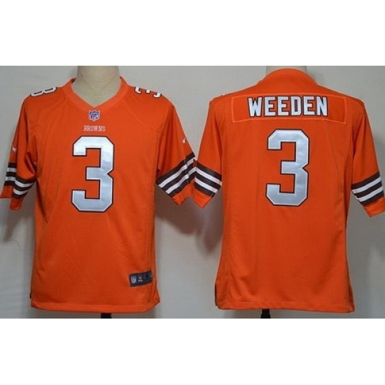 Nike Cleveland Browns 3 Brandon Weeden Orange Game Nike NFL Jersey Nike Cleveland Browns 3 Brandon Weeden Orange Game Nike NFL Jersey