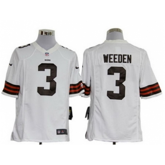 Nike Cleveland Browns 3 Brandon Weeden White Game NFL Jersey Nike Cleveland Browns 3 Brandon Weeden White Game NFL Jersey