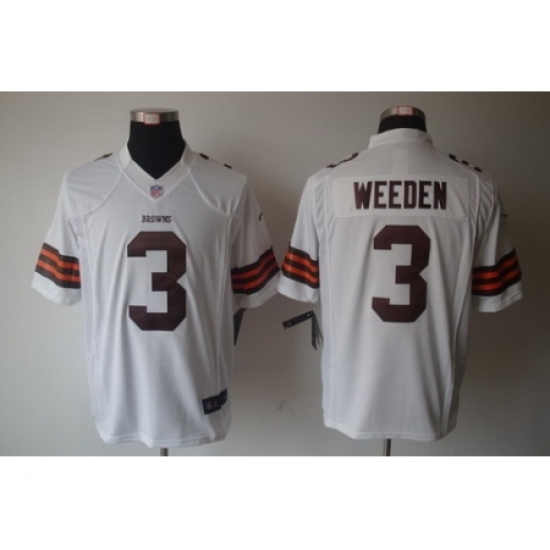 Nike Cleveland Browns 3 Brandon Weeden White Limited NFL Jersey Nike Cleveland Browns 3 Brandon Weeden White Limited NFL Jersey