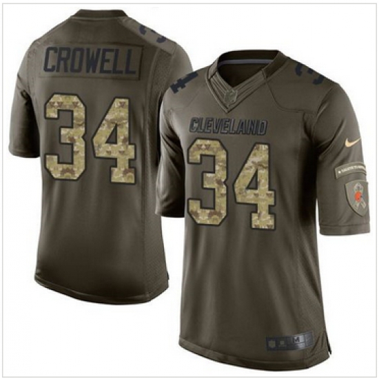 Nike Cleveland Browns #34 Isaiah Crowell Green Men 27s Stitched NFL Limited Salute to Service Jersey Nike Cleveland Browns #34 Isaiah Crowell Green Men 27s Stitched NFL Limited Salute to Service Jersey