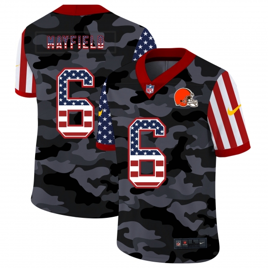 Nike Cleveland Browns 6 Baker Mayfield Camo 2020 USA Flag Salute To Service Limited Jersey Nike Cleveland Browns 6 Baker Mayfield Camo 2020 USA Flag Salute To Service Limited Jersey
