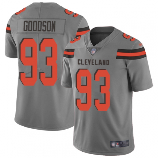 Nike Cleveland Browns 93 B J Goodson Gray Men Stitched NFL Limited Inverted Legend Jersey Nike Cleveland Browns 93 B J Goodson Gray Men Stitched NFL Limited Inverted Legend Jersey