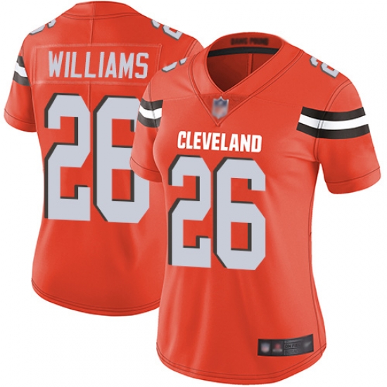 Browns 26 Greedy Williams Orange Alternate Women Stitched Football Vapor Untouchable Limited Jersey Browns 26 Greedy Williams Orange Alternate Women Stitched Football Vapor Untouchable Limited Jersey