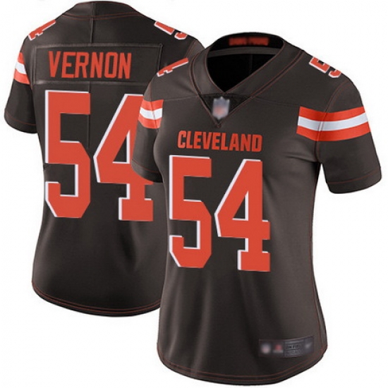 Browns 54 Olivier Vernon Brown Team Color Womens Stitched Football Vapor Untouchable Limited Jerse Browns 54 Olivier Vernon Brown Team Color Womens Stitched Football Vapor Untouchable Limited Jerse