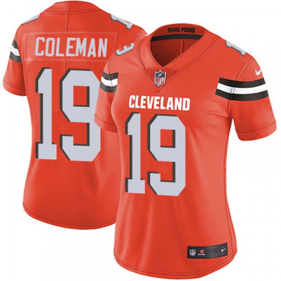 Nike Browns #19 Corey Coleman Orange Alternate Womens Stitched NFL Vapor Untouchable Limited Jersey Nike Browns #19 Corey Coleman Orange Alternate Womens Stitched NFL Vapor Untouchable Limited Jersey