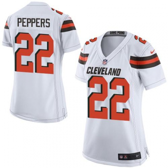 Nike Browns #22 Jabrill Peppers White Womens Stitched NFL New Elite Jersey Nike Browns #22 Jabrill Peppers White Womens Stitched NFL New Elite Jersey