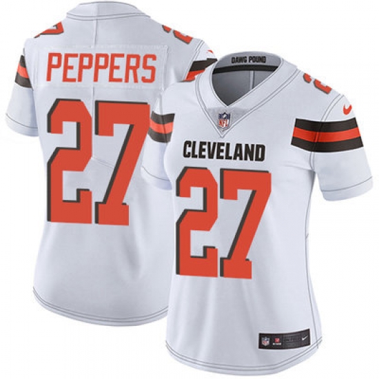 Nike Browns #27 Jabrill Peppers White Womens Stitched NFL Vapor Untouchable Limited Jersey Nike Browns #27 Jabrill Peppers White Womens Stitched NFL Vapor Untouchable Limited Jersey