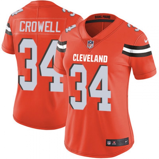 Nike Browns #34 Isaiah Crowell Orange Alternate Womens Stitched NFL Vapor Untouchable Limited Jersey Nike Browns #34 Isaiah Crowell Orange Alternate Womens Stitched NFL Vapor Untouchable Limited Jersey
