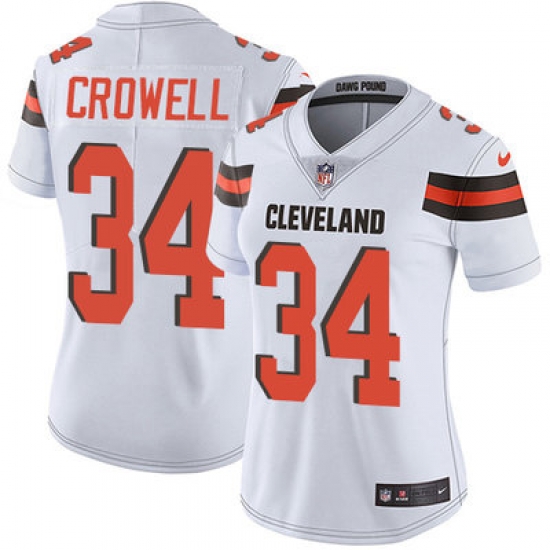 Nike Browns #34 Isaiah Crowell White Womens Stitched NFL Vapor Untouchable Limited Jersey Nike Browns #34 Isaiah Crowell White Womens Stitched NFL Vapor Untouchable Limited Jersey