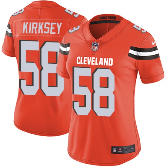 Nike Browns #58 Christian Kirksey Orange Alternate Womens Stitched NFL Vapor Untouchable Limited Jersey Nike Browns #58 Christian Kirksey Orange Alternate Womens Stitched NFL Vapor Untouchable Limited Jersey