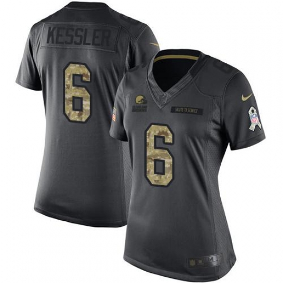 Nike Browns #6 Cody Kessler Black Womens Stitched NFL Limited 2016 Salute to Service Jersey Nike Browns #6 Cody Kessler Black Womens Stitched NFL Limited 2016 Salute to Service Jersey