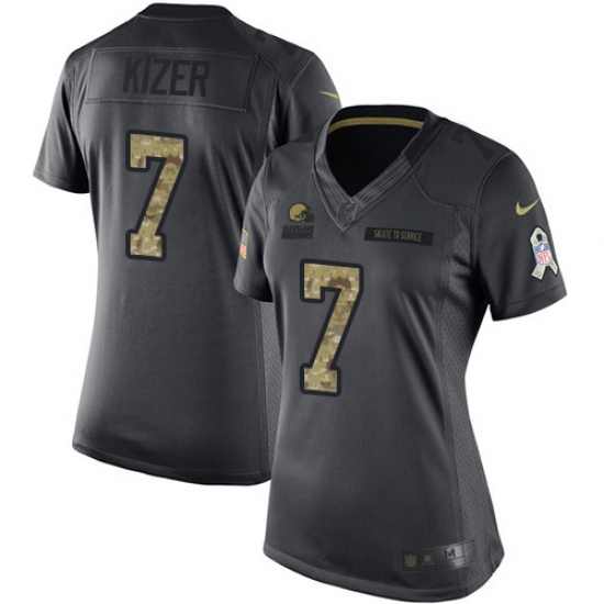 Nike Browns #7 DeShone Kizer Black Womens Stitched NFL Limited 2016 Salute to Service Jersey Nike Browns #7 DeShone Kizer Black Womens Stitched NFL Limited 2016 Salute to Service Jersey