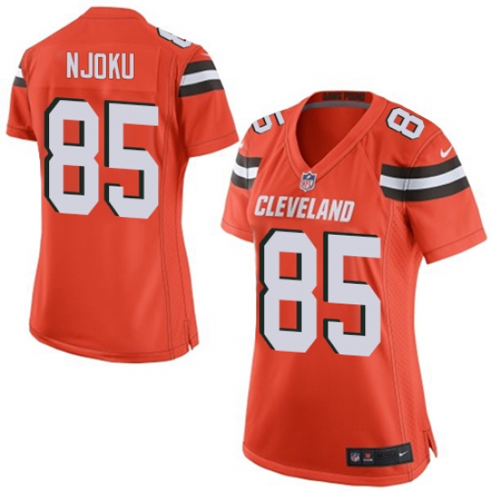 Nike Browns #85 David Njoku Orange Alternate Womens Stitched NFL New Elite Jersey Nike Browns #85 David Njoku Orange Alternate Womens Stitched NFL New Elite Jersey